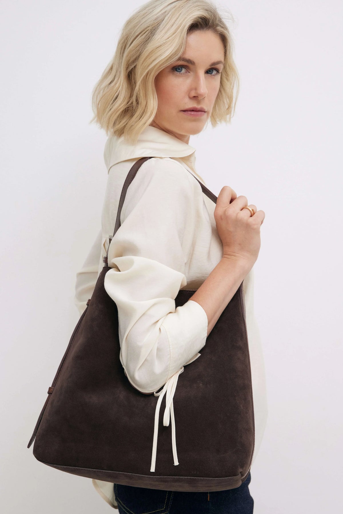 Juju & Co. | Suede Cabas Tote | Chocolate