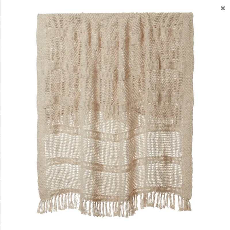 Britt Woven Cotton Throw | Natural