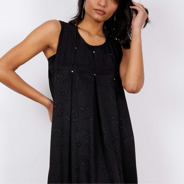 Vines Black Dress | Free Size