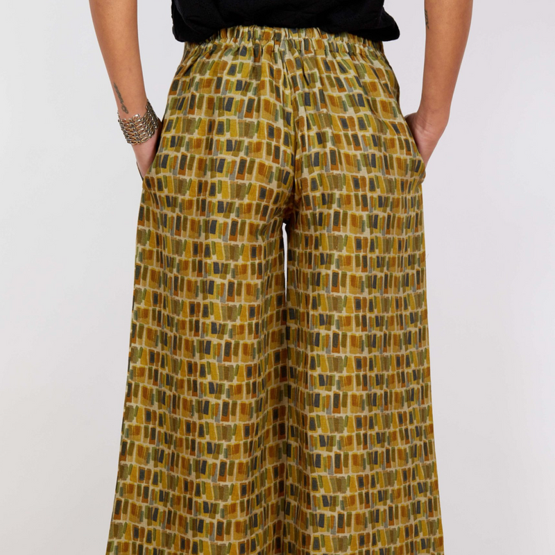 Linen Viscose Pant | Verde | Free Size