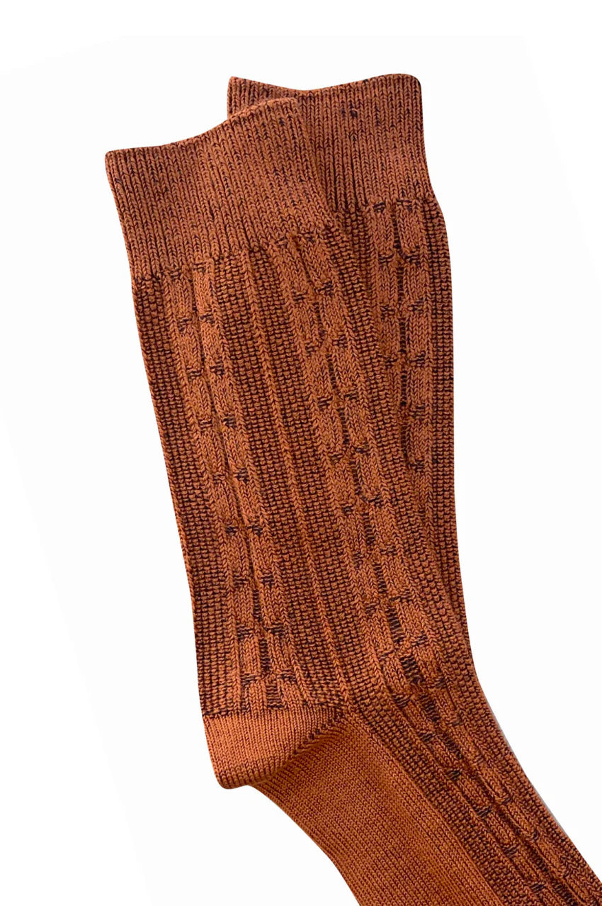 Merino Cable Socks | Paprika | Large