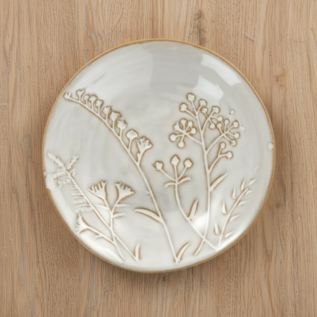 Hedgerow Ceramic Trinket Dish | White