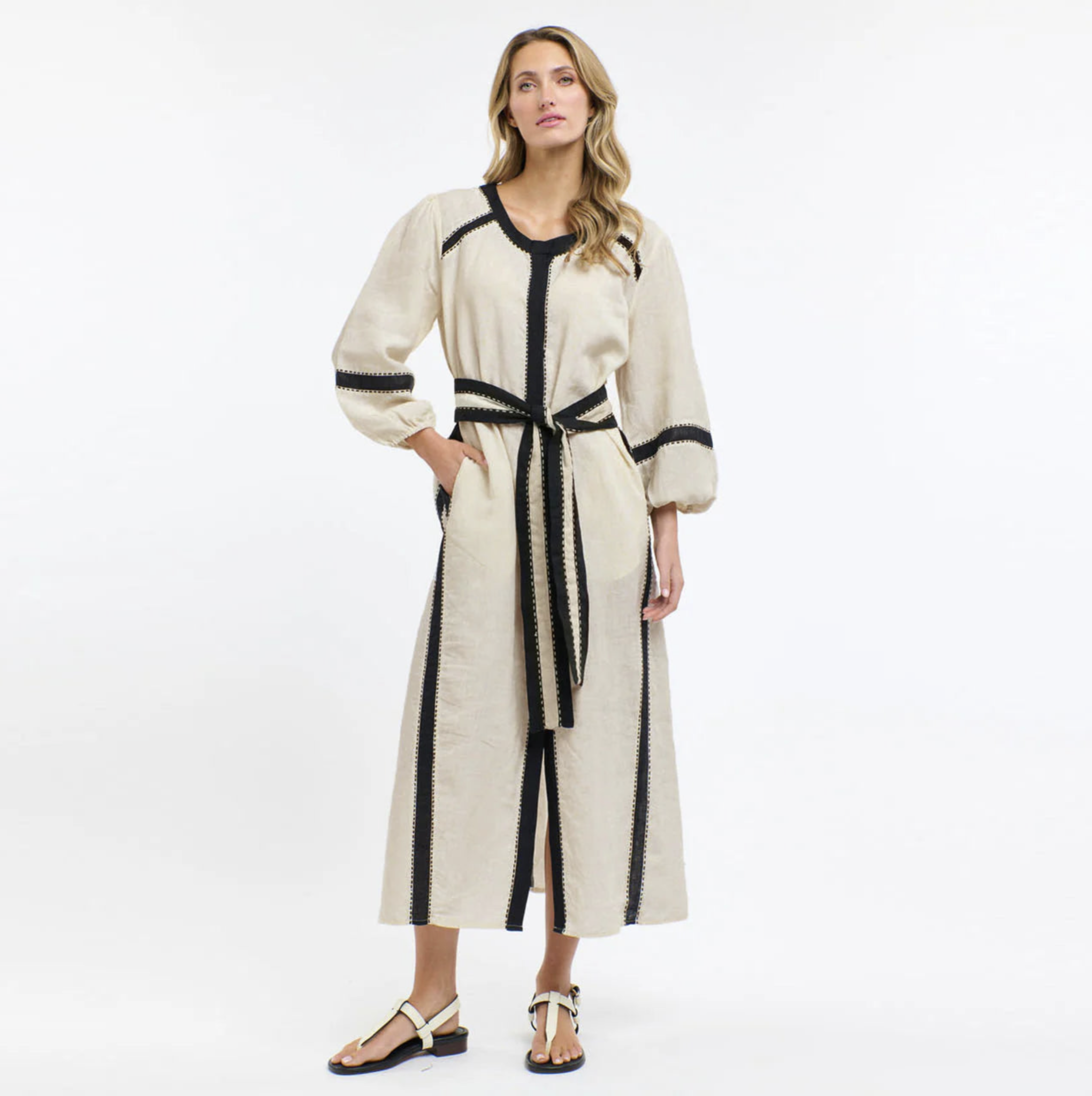 Linen Dress | Caro Resort |  Natural + Black