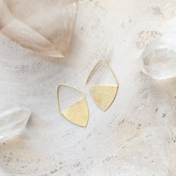 M+P | Shield Disc Drop Earrings | Gold