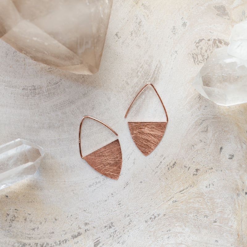 M+P | Shield Disc Drop Earrings | Rose Gold