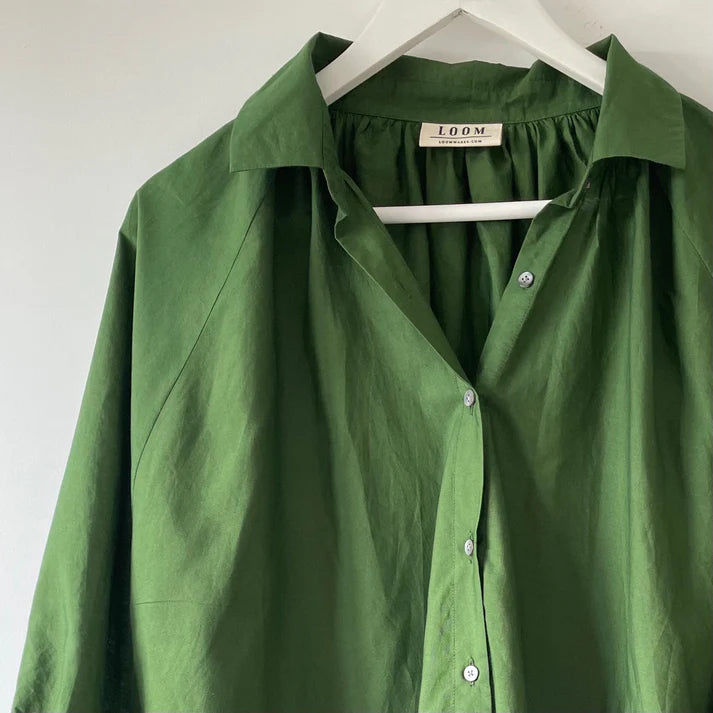 Silk + Cotton Shirt | Green