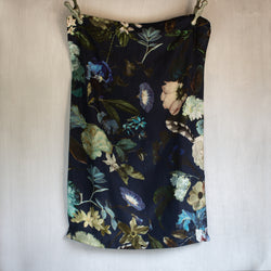 Silk Pillowcase | Floral | Dark Blue