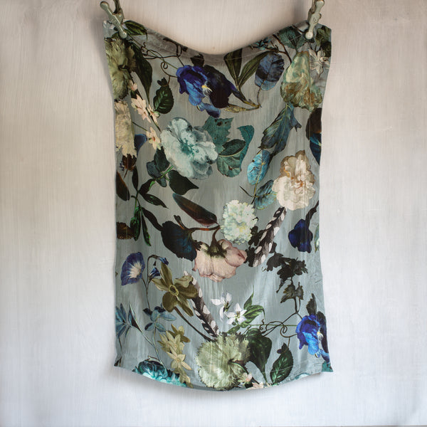 Silk Pillowcase | Floral | Duck Egg Blue