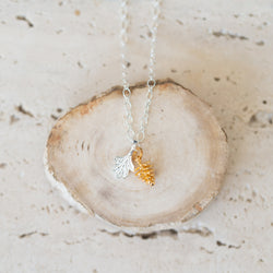 Sterling Silver Necklace | Oak Leaf + Acorn