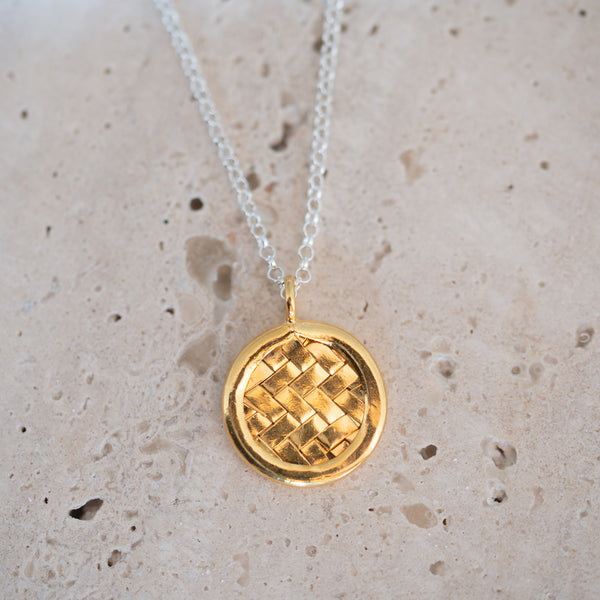 Sterling Silver Necklace | Woven | 24K Gold Vermeil