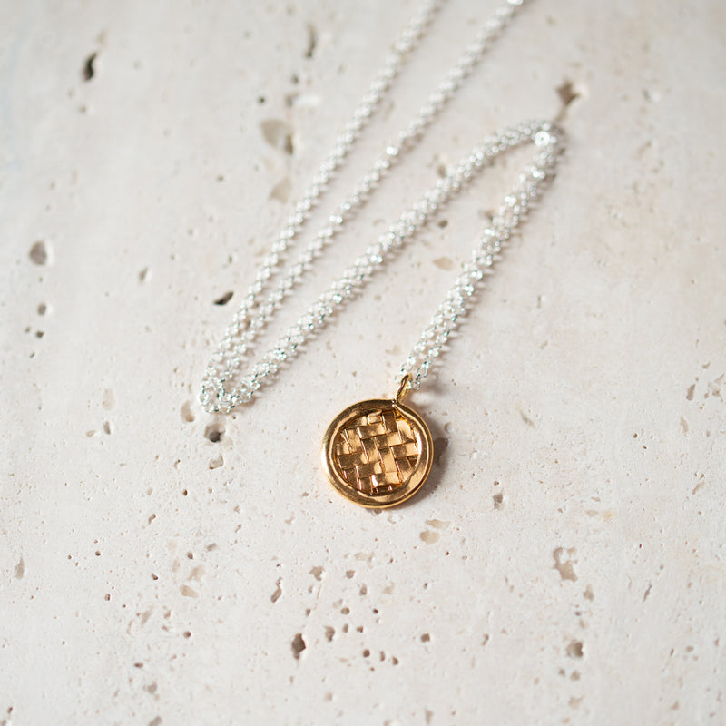 Sterling Silver Necklace | Woven | 24K Gold Vermeil