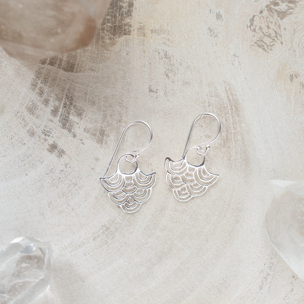 Sterling Silver Earrings | Silver Wave | Dangler