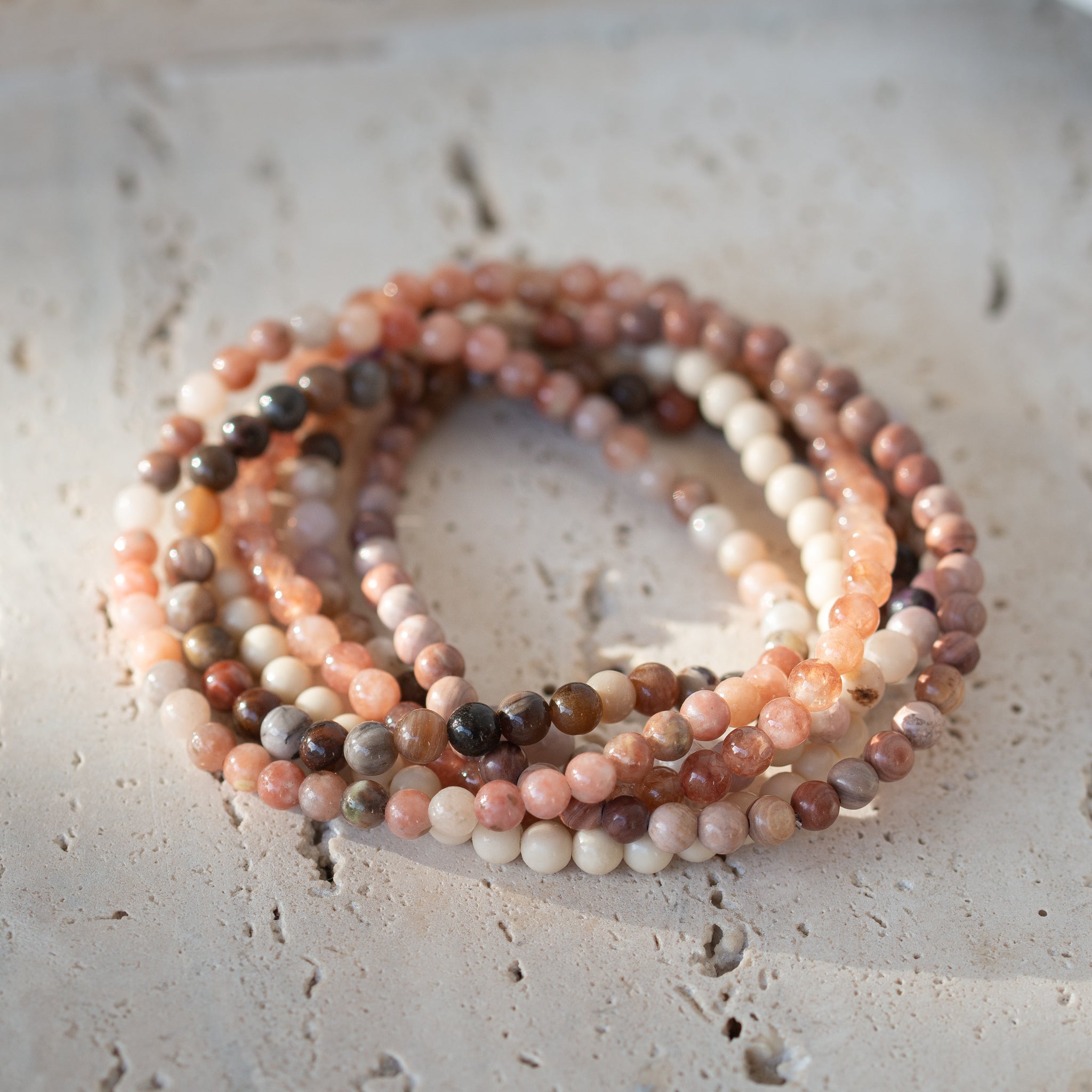 Natural Stone Bracelet Set/6 | Rossetta