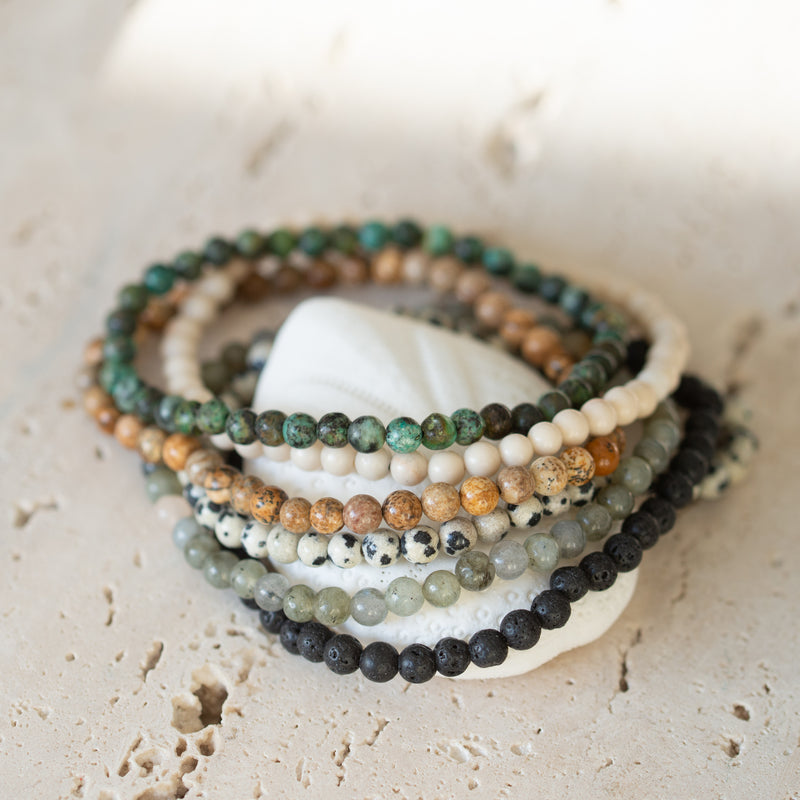 Natural Stone Bracelet Set/6 | Terrosa