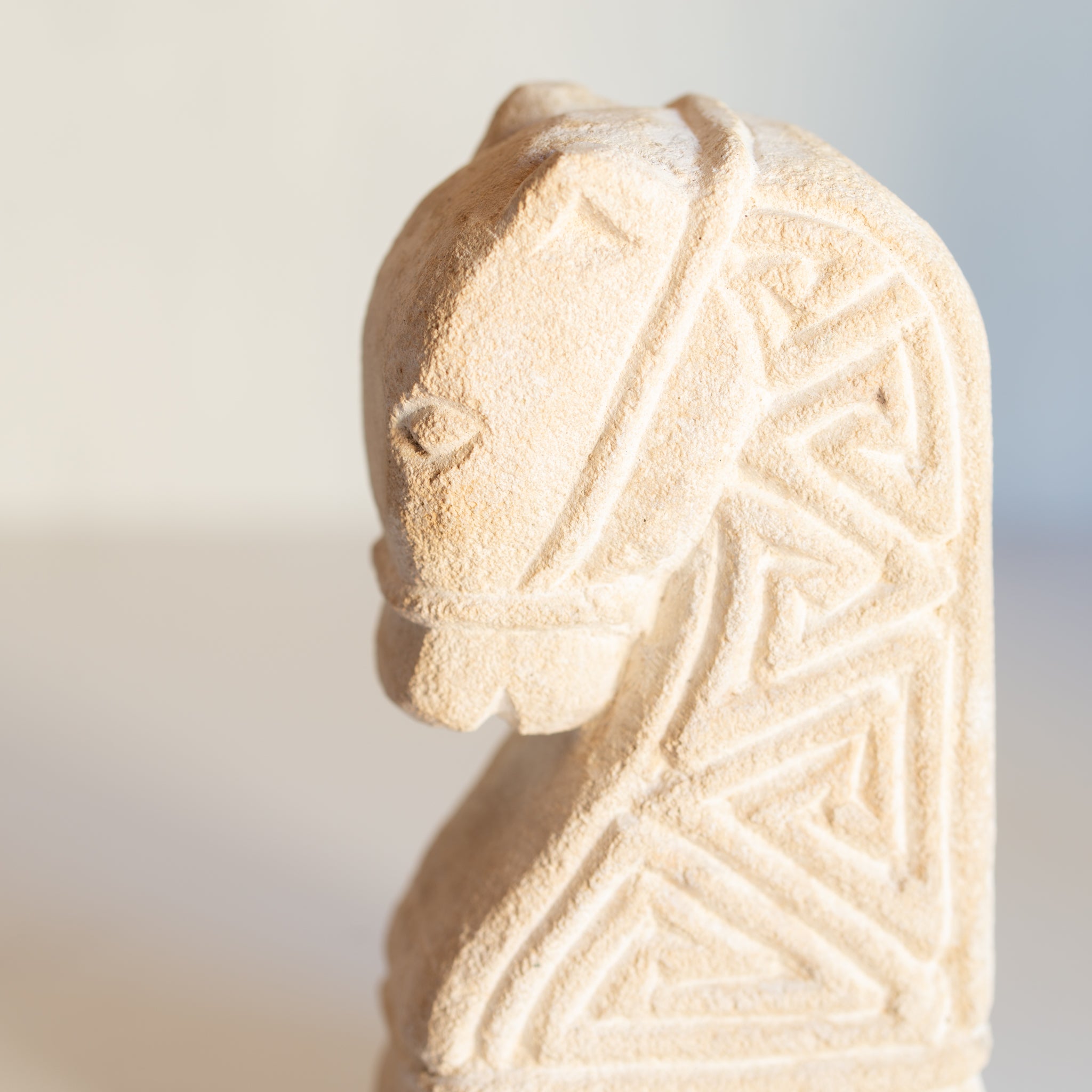 Carved Stone Horse Head [Pair]