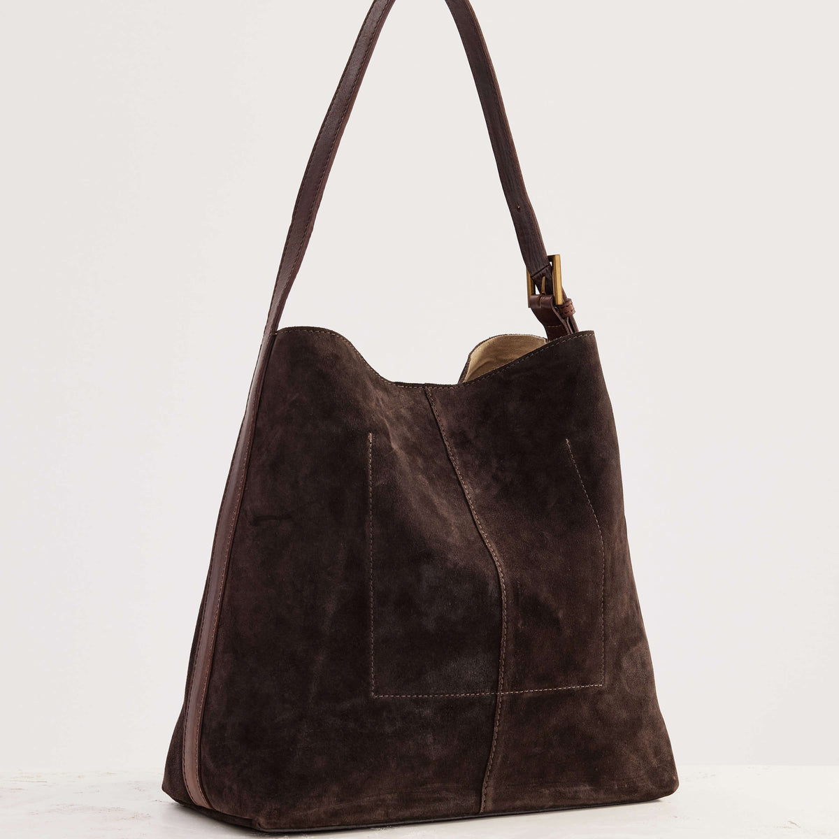 Juju & Co. | Suede Cabas Tote | Chocolate