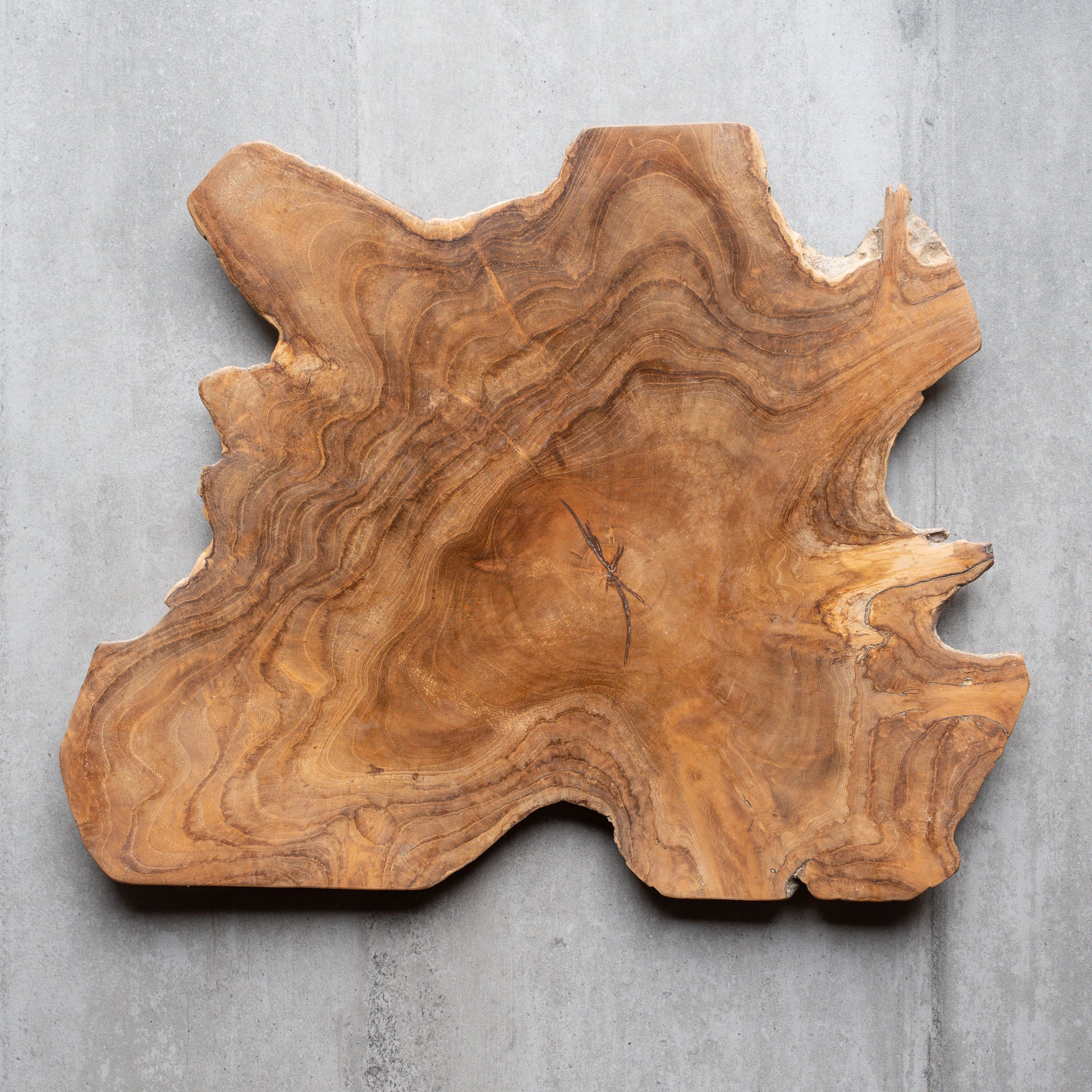 Teak Wood Slice | Example 'A' | Unique Wooden Platter - Live Edge