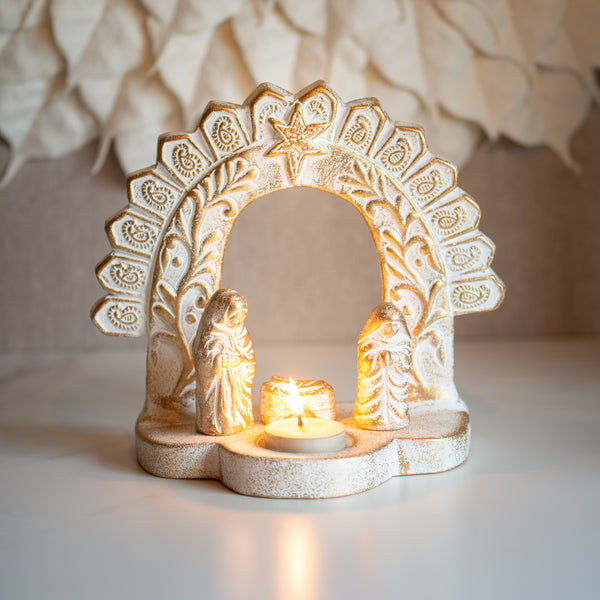 Nativity Tealight Candle Holder