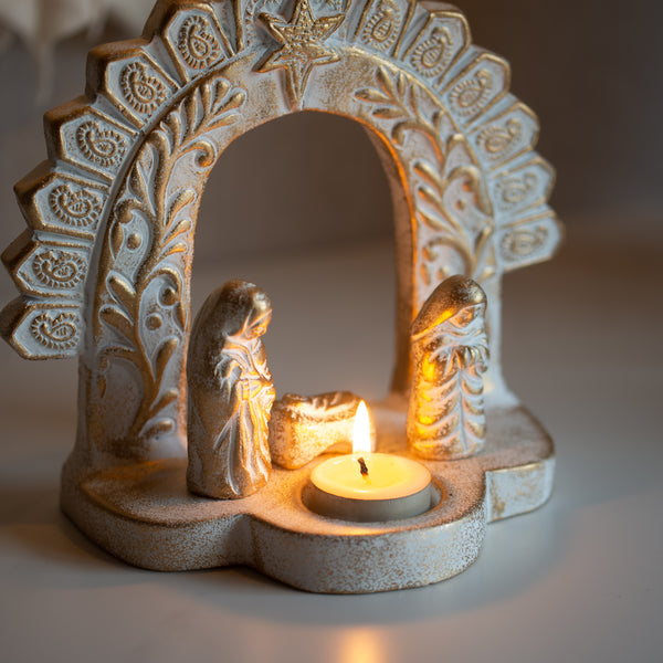 Nativity Tealight Candle Holder