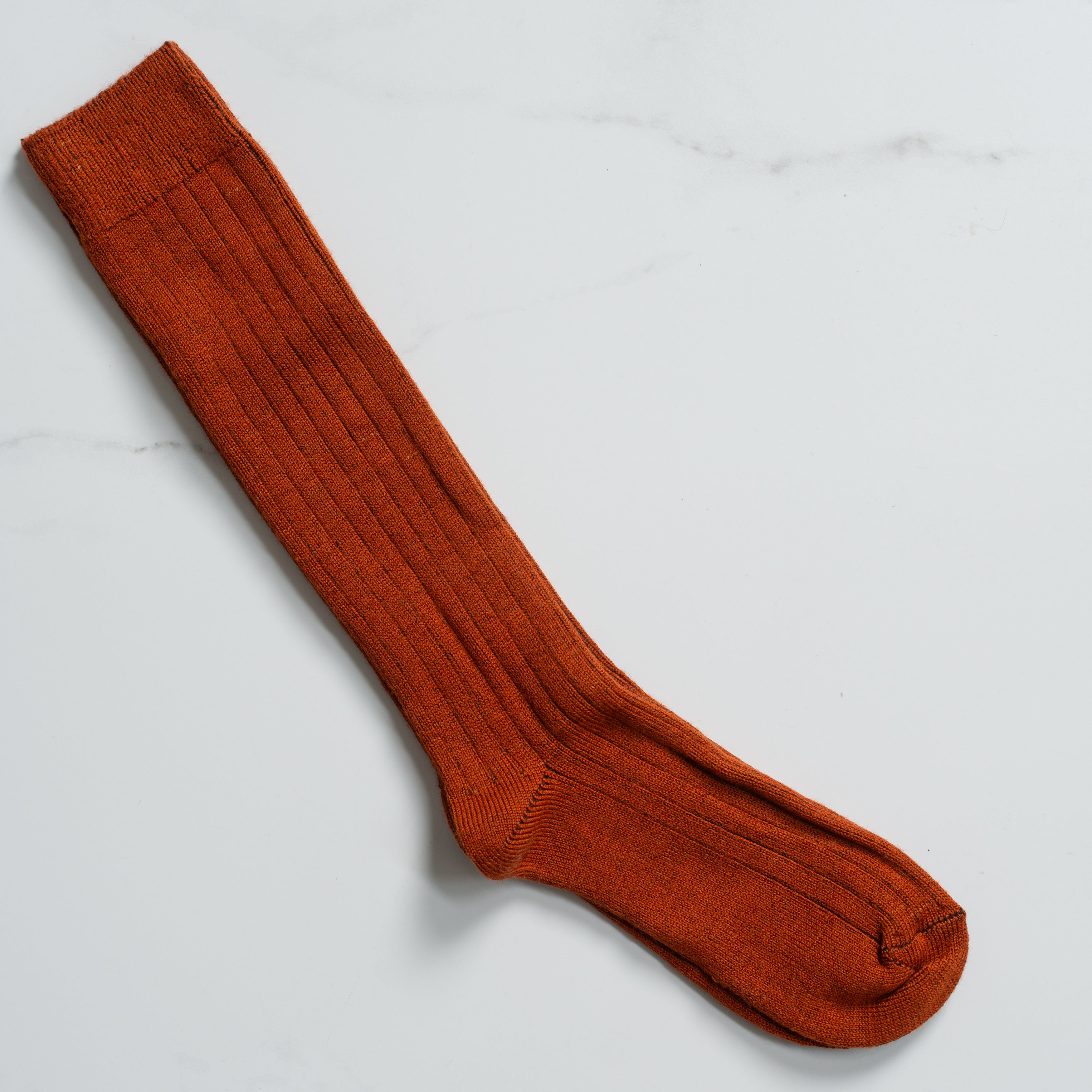 Merino Knee High Rib Socks | Paprika | OS