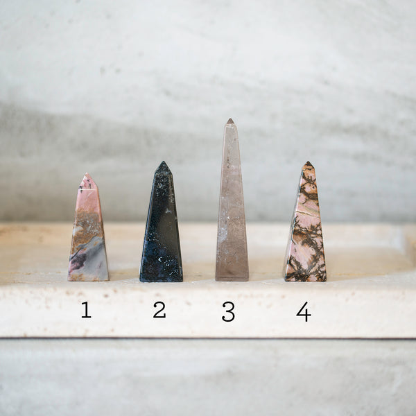 Natural Stone Ring Obelisk | Various