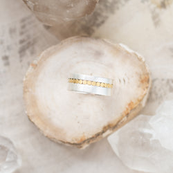 vS|A Wide Band with Sunken Dots| Sterling Silver + Brass