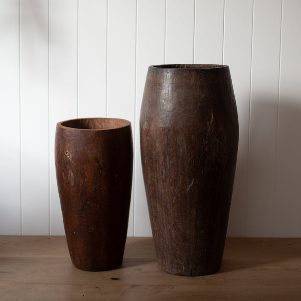 Wooden Drum | Vintage Hand-Carved (45cm)