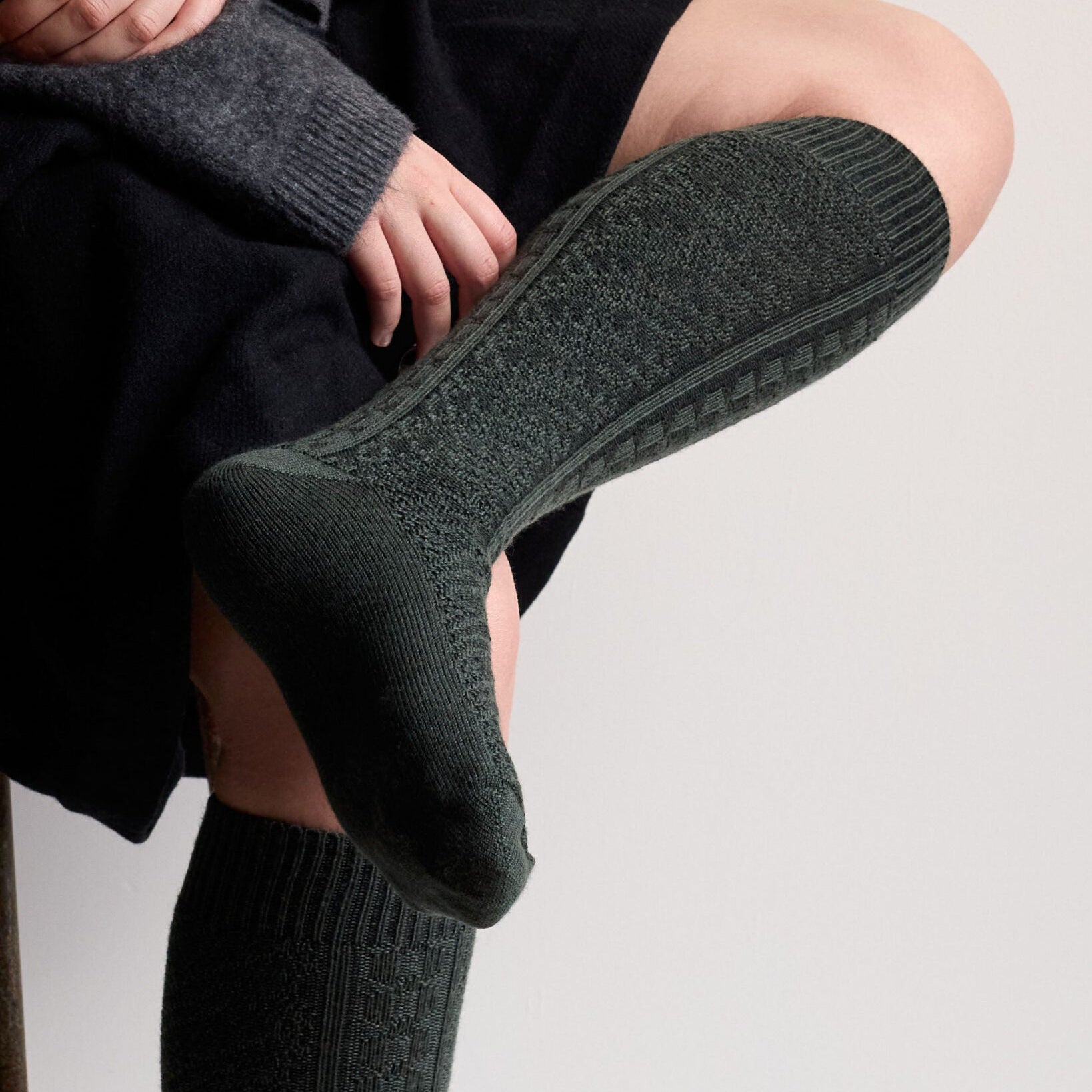 Merino Knee High Socks | Vintage Green | OS