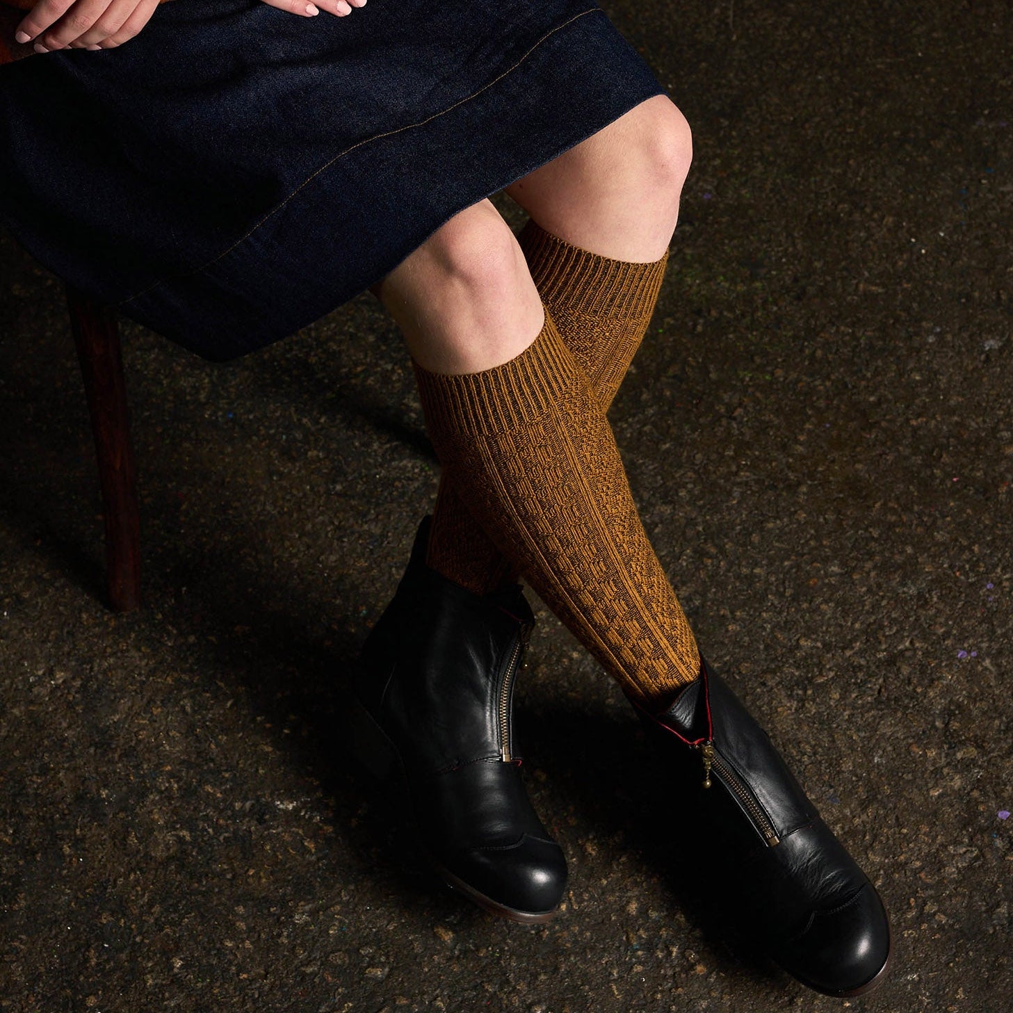 Merino Knee High Socks | Vintage Mustard | OS