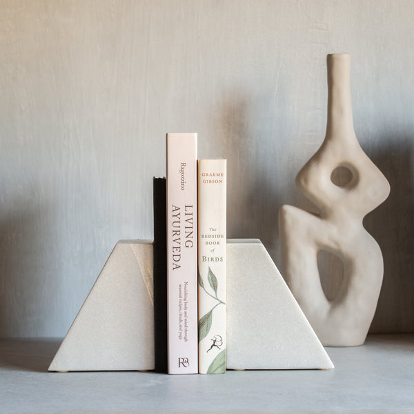 Marble Bookends | Pair | White