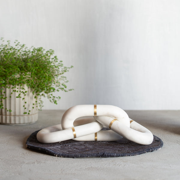 Marble Chain Sculpture | White