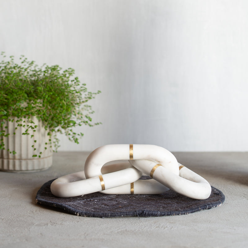 Marble Chain Sculpture | White