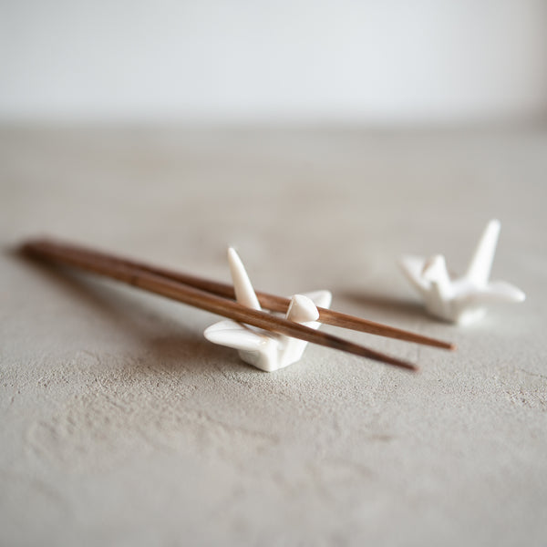 Ceramic Origami Crane Chopstick Rest | Set of 2