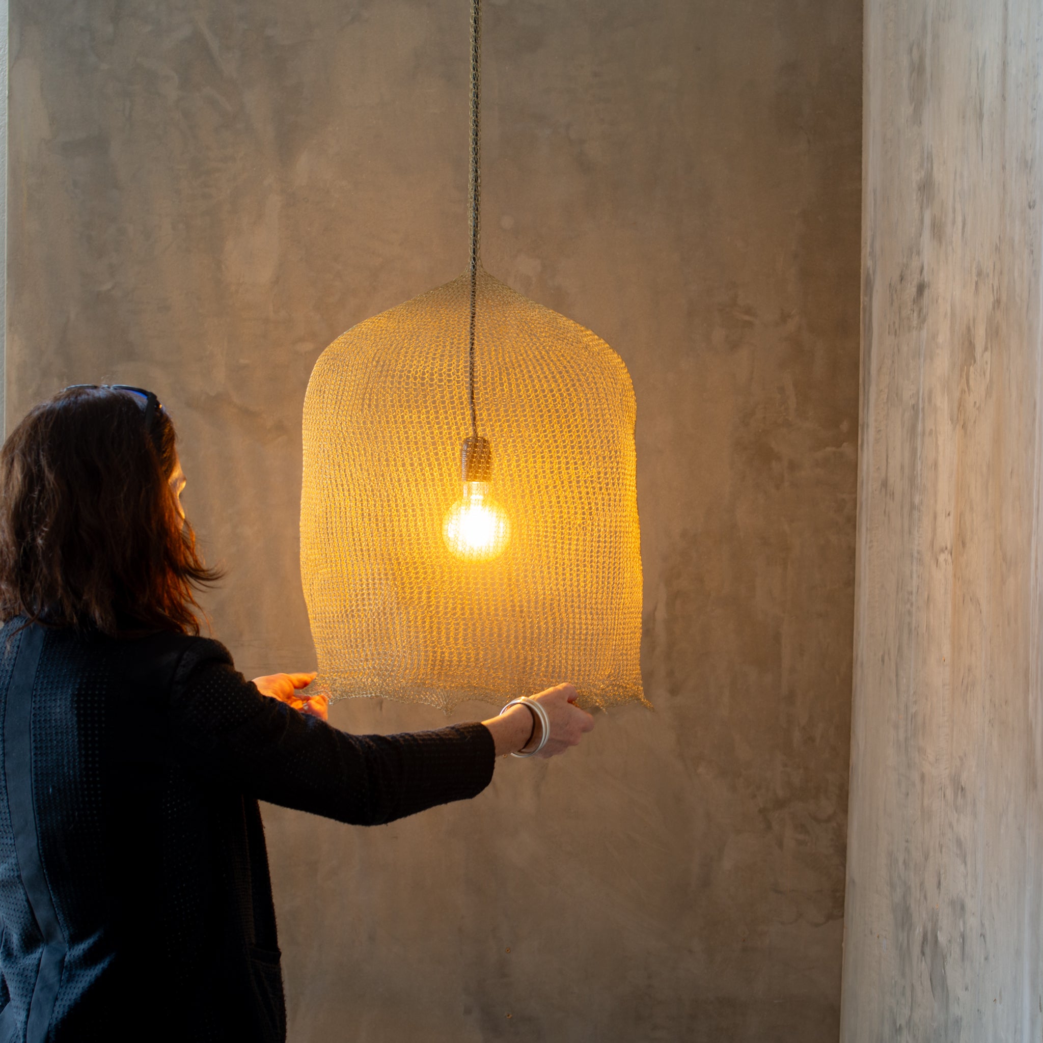 Hand Woven Wire Light Shade | Whimsy | Gold