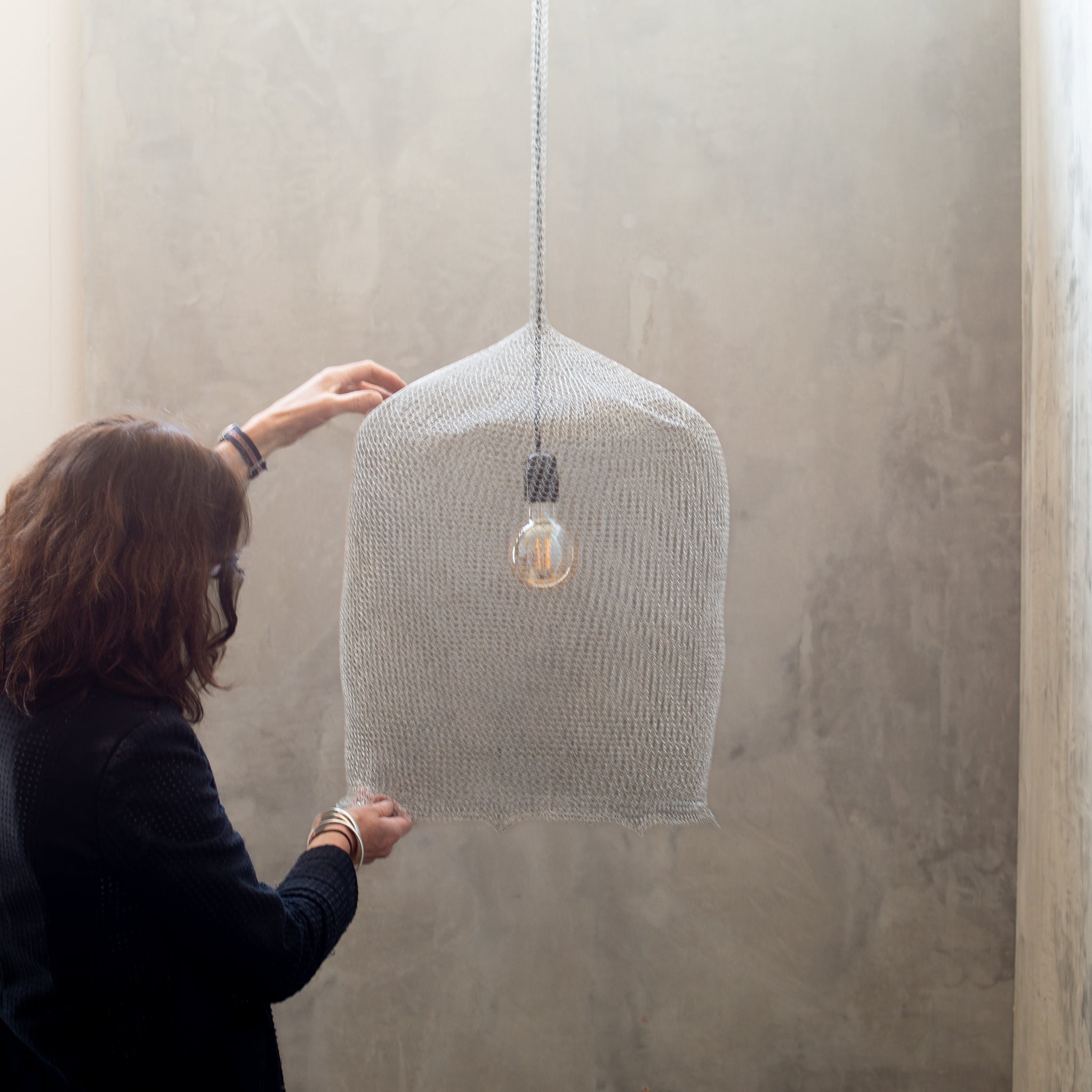 Hand Woven Wire Light Shade | Whimsy | Silver