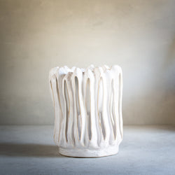 Ceramic Abstract Planter | Off White
