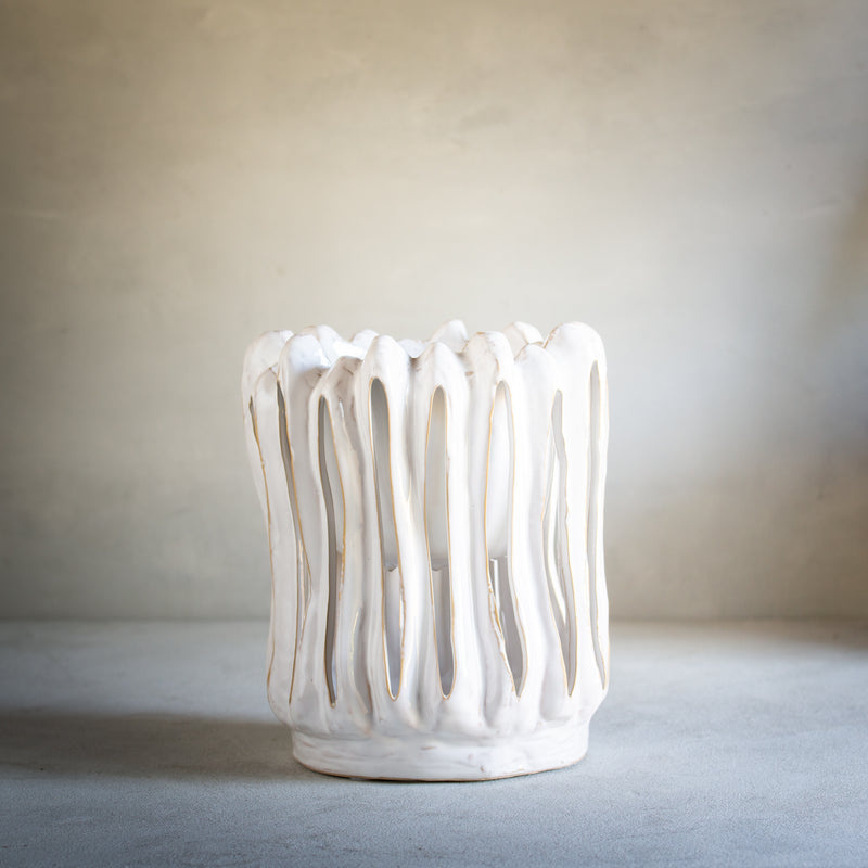 Ceramic Abstract Planter | Off White