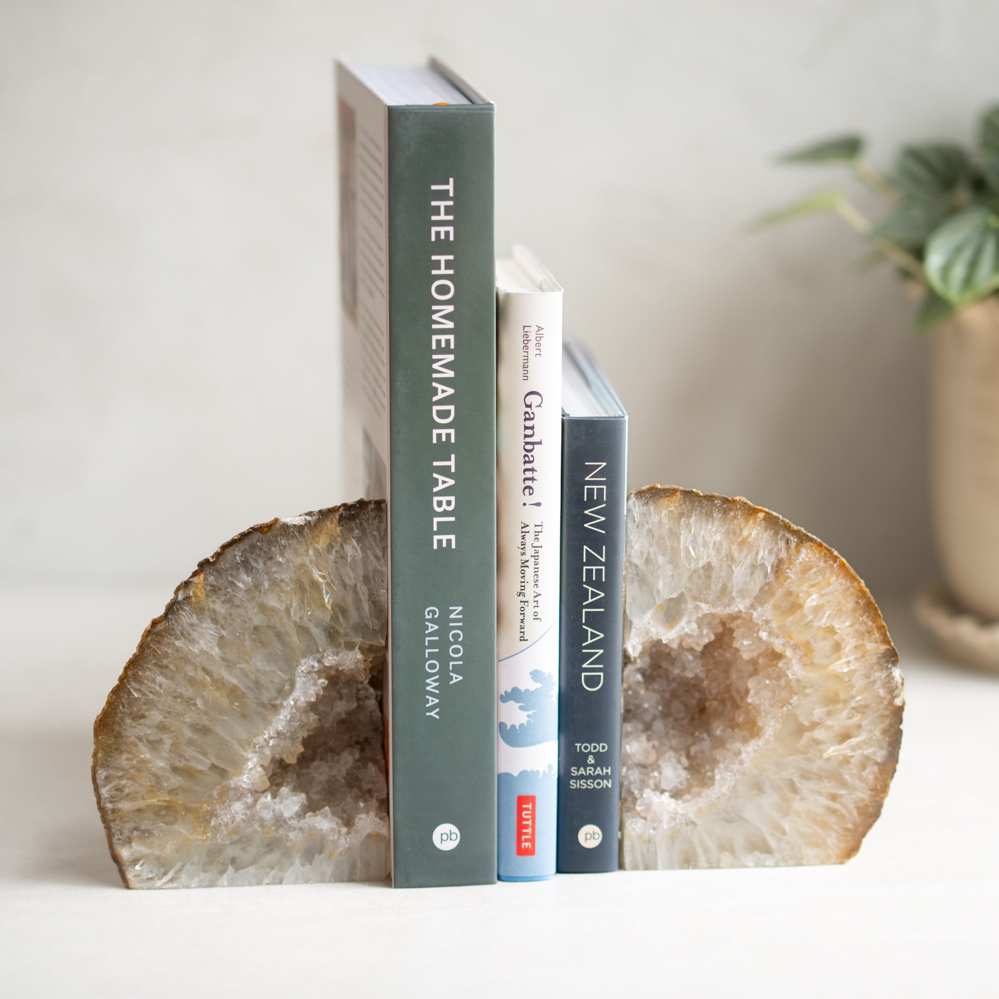 Agate with Quartz Bookends | G
