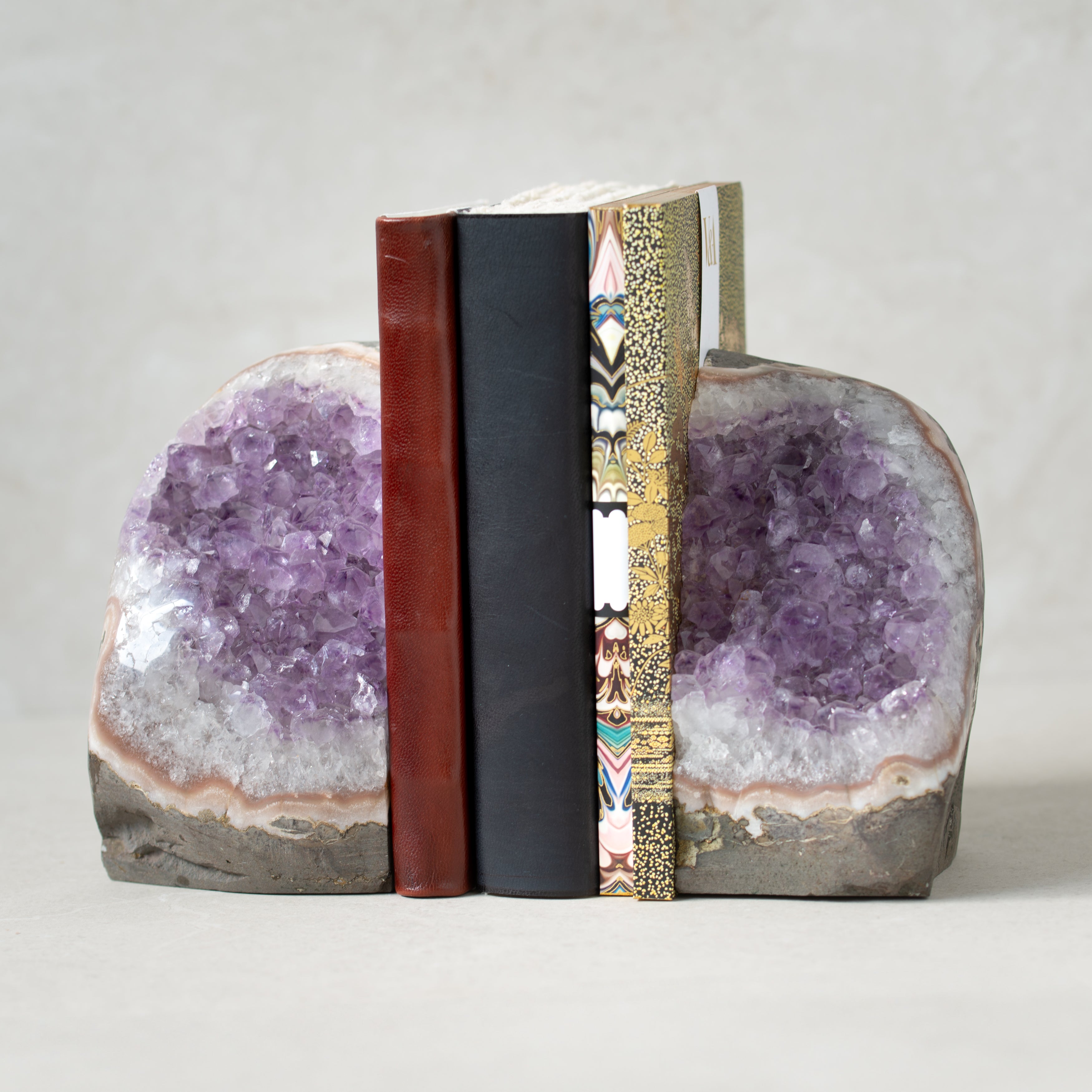 Amethyst Geode Bookends