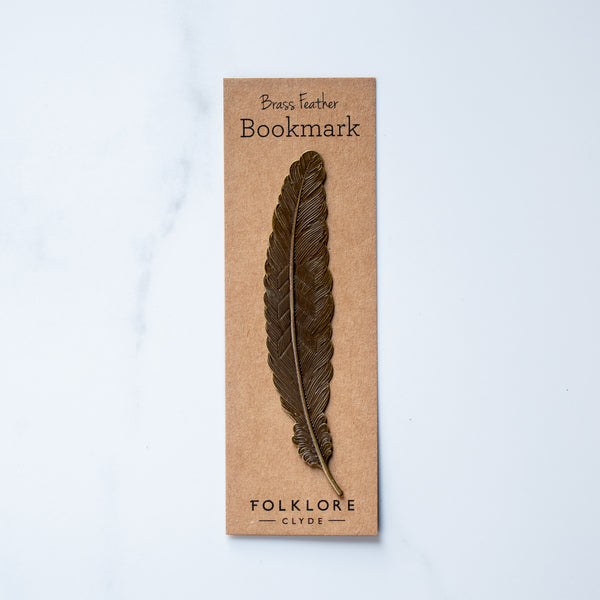 Antique Brass Feather Bookmark | By Folklore Home Store