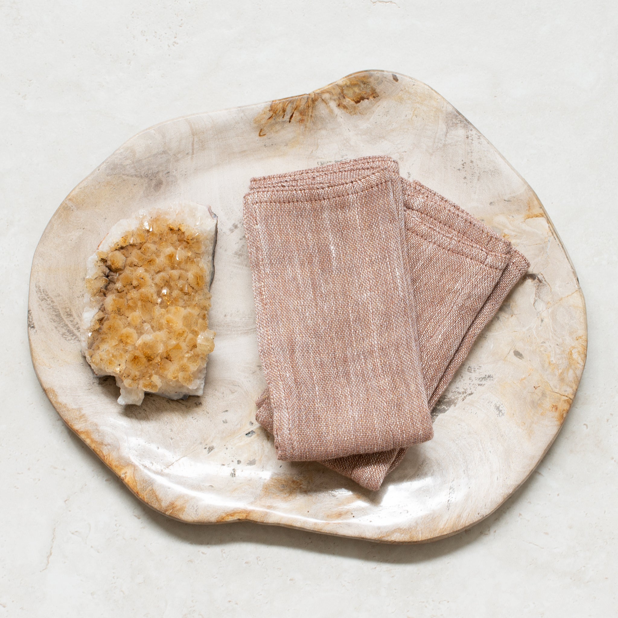 Linen + Cotton Face Washer | Rose