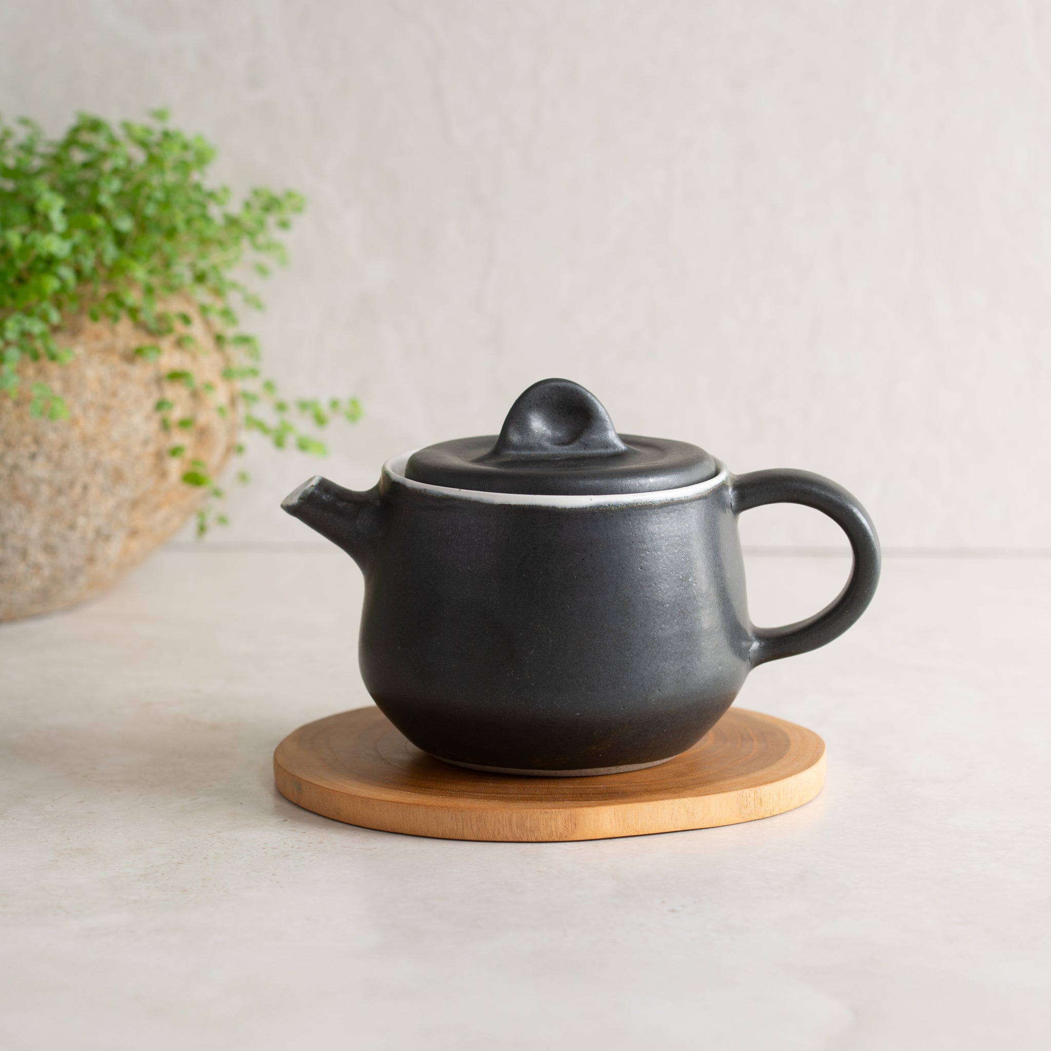 Black Ceramic Teapot