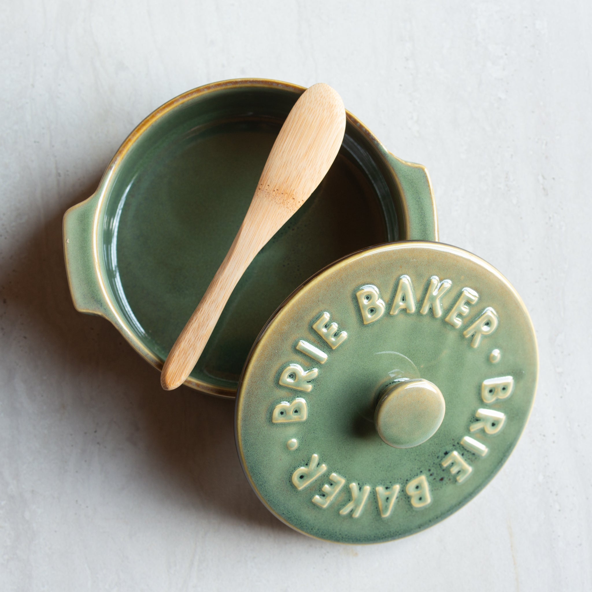 Ceramic Brie Baker| Olive Green