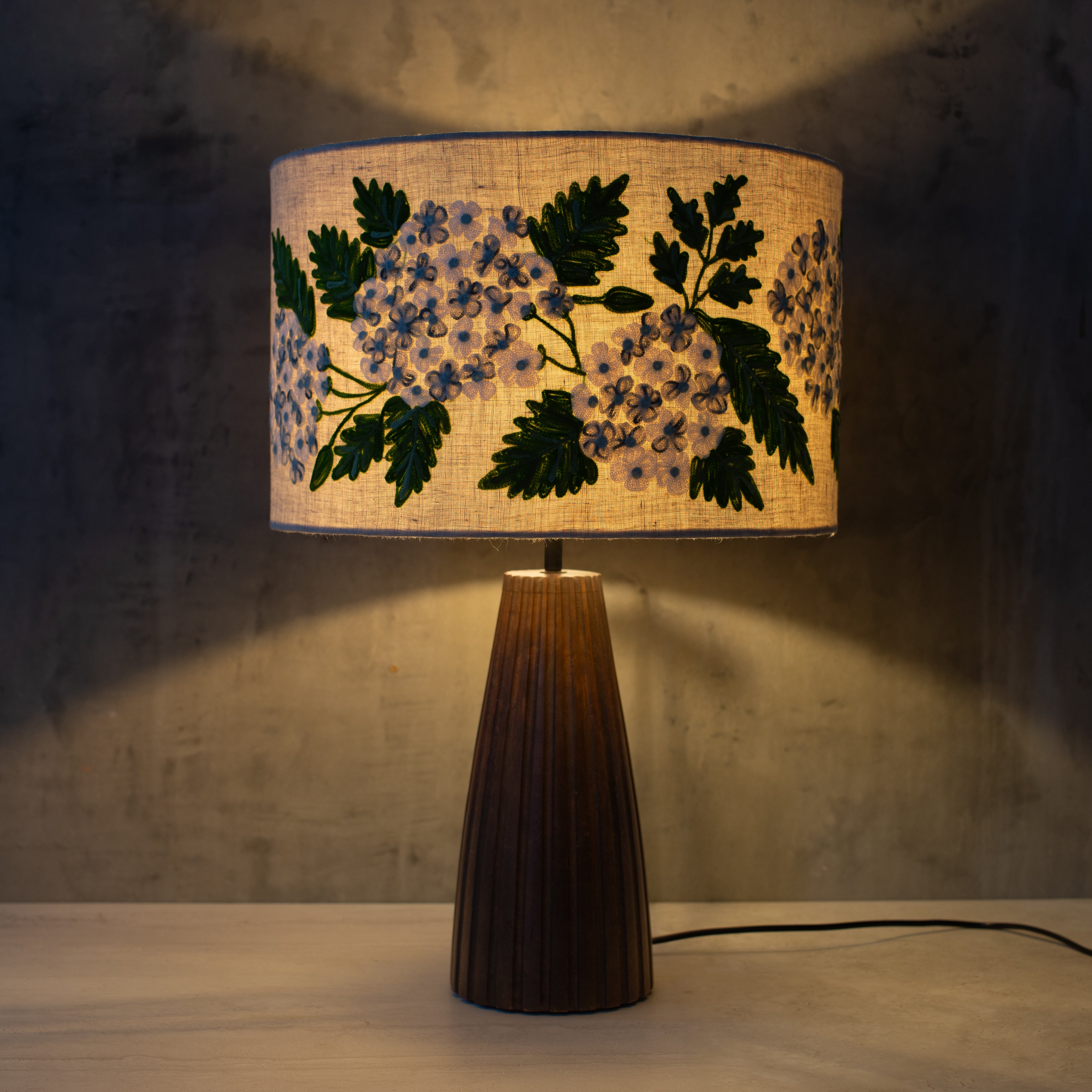 Broderi | Linen Table Lamp | Hydrangea Grande