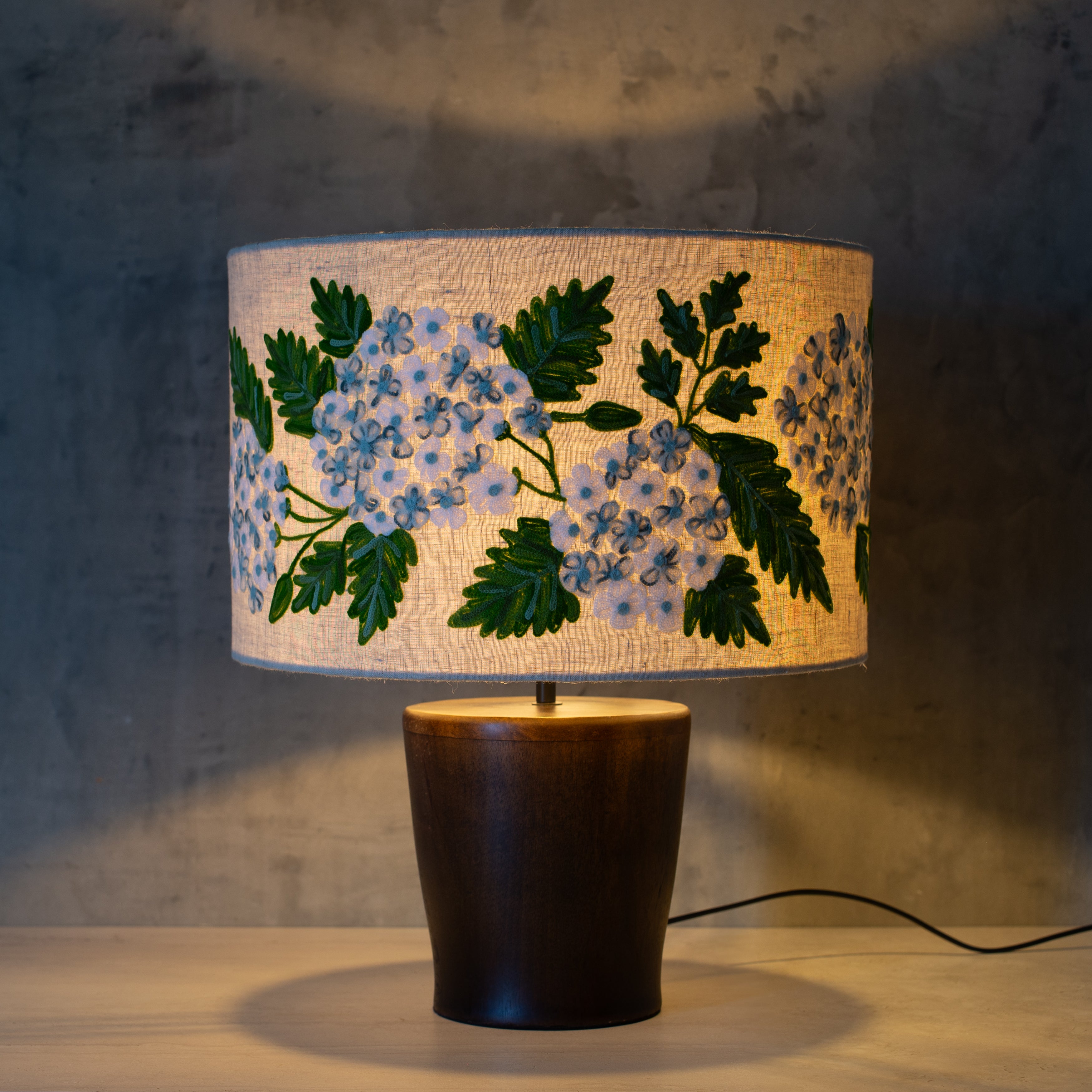 Broderi | Linen Table Lamp | Hydrangea Lisse
