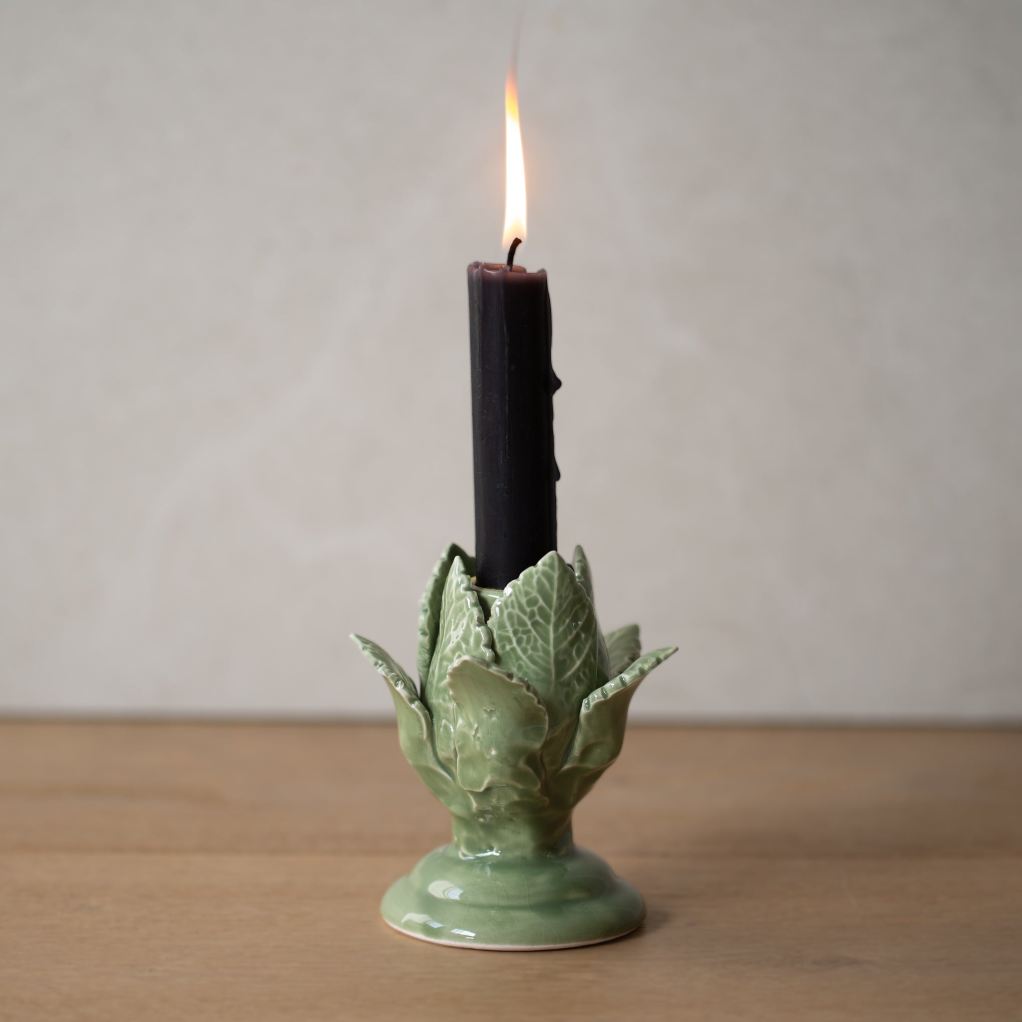 Ceramic Candle Holder | Cabbage | Sage