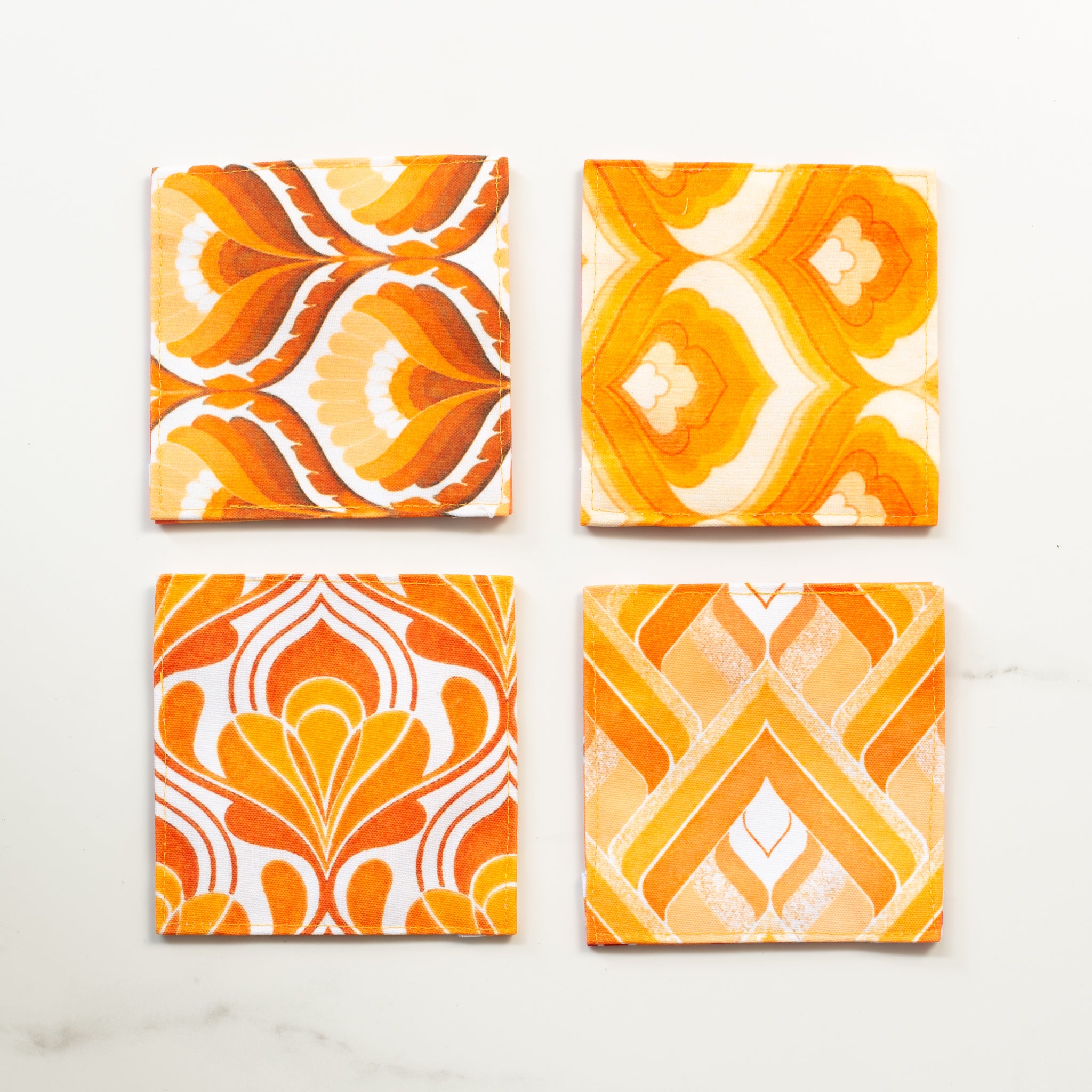Canvas Coaster | 70's Orange | Set/4