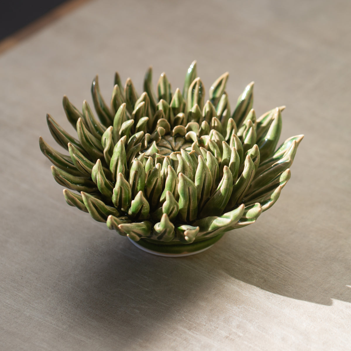 Ceramic Flowers | Chrysanthemum | Pistachio | Set/2
