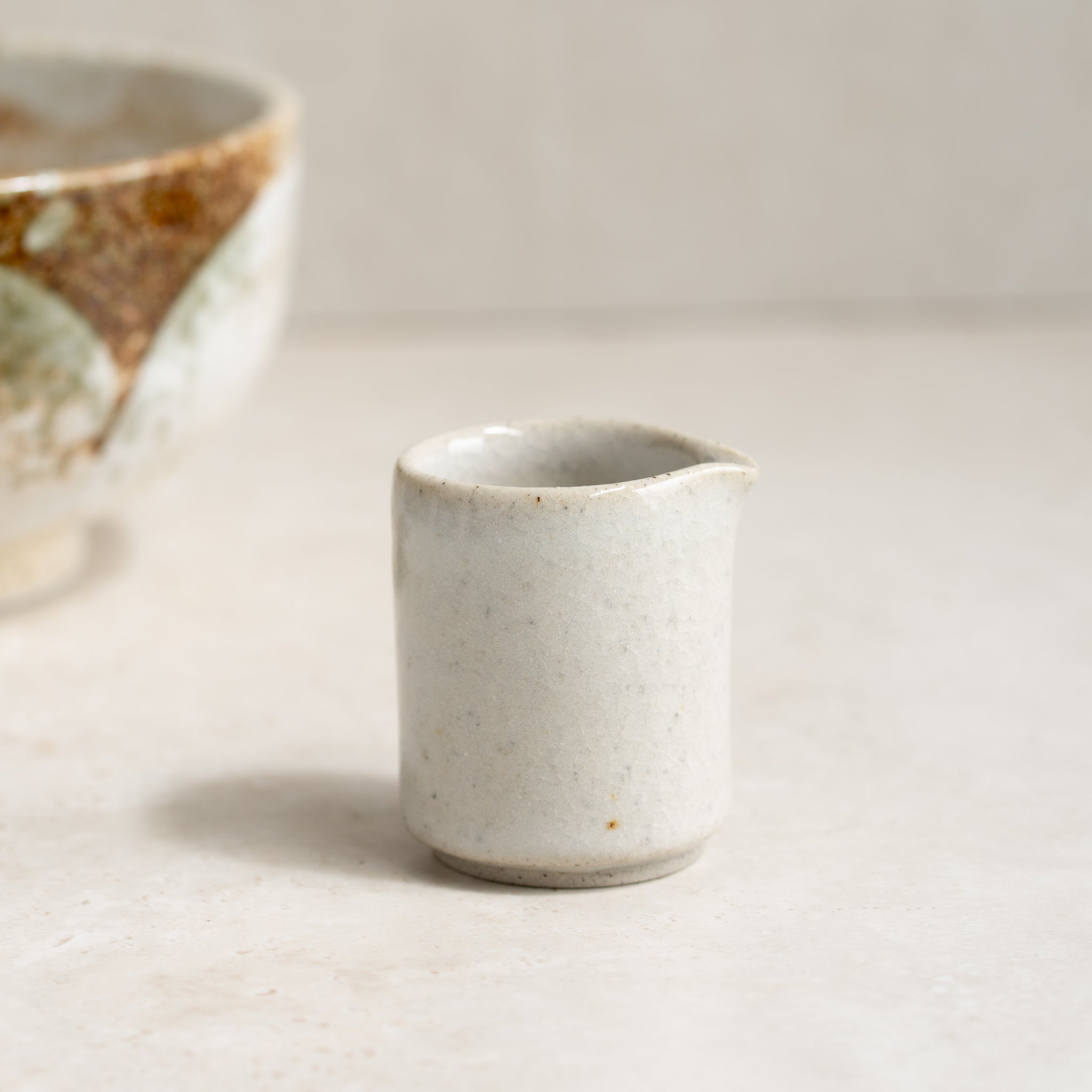 Ceramic Mini Pourer | Oatmeal Gloss