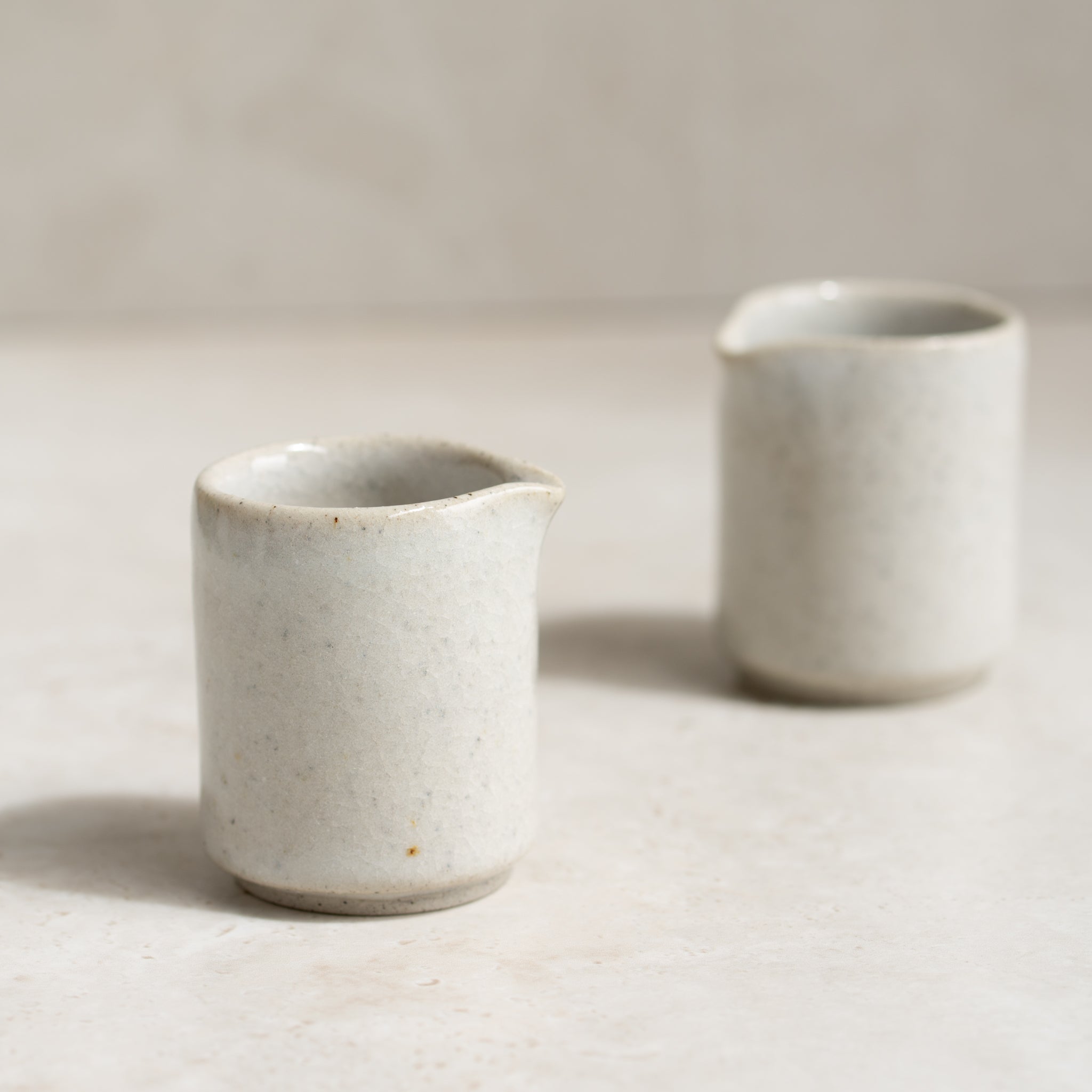 Ceramic Mini Pourer | Oatmeal Gloss